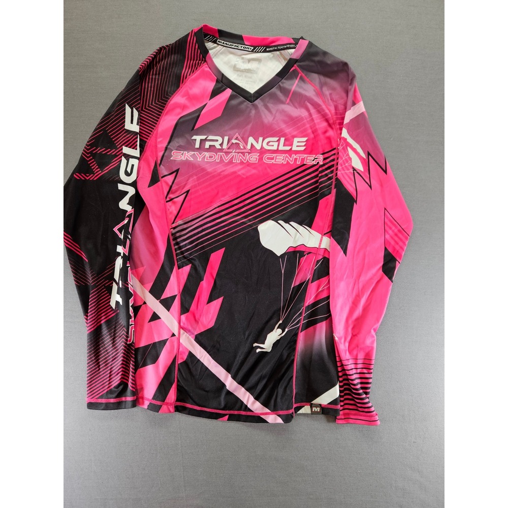 Manufactory Apparel Triangle Skydiving Center Jersey Pink Black Small Women